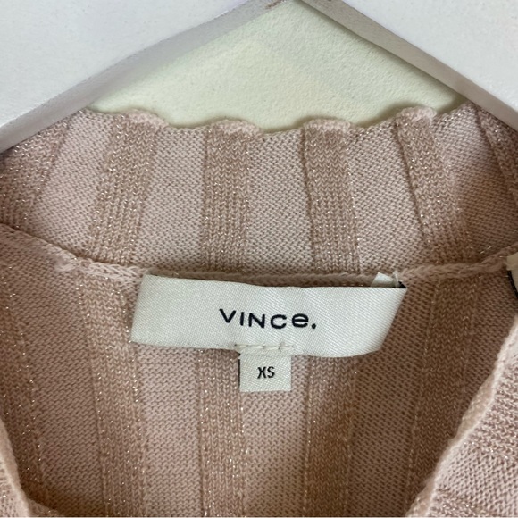 Vince Ribbed Mock Neck Pullover Shirt Sweater in Chiffon - Picture 14 of 14